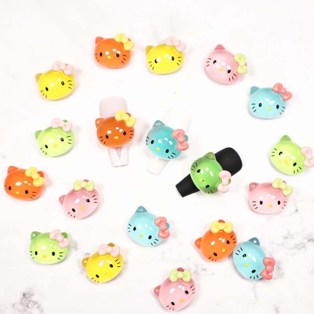 MOCHO Phụ Kiện Trang Trí Móng Tay Hình Mèo Kitty 3D Bằng Nhựa Resin Dễ Thương