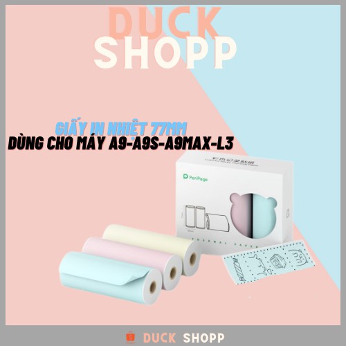 Tất cả giấy in nhiệt-Chính hãng Peripage - KT 77*30 - 77x30mm-cho máy in nhiệt Peripage A9 - A9PRO