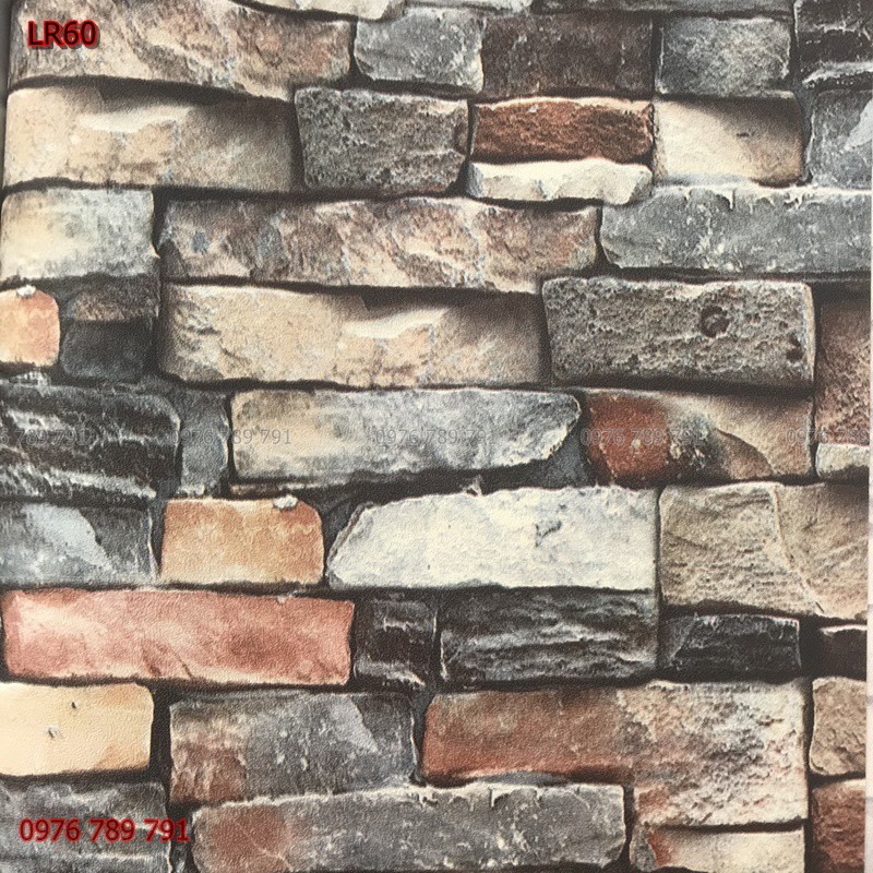 10m Giấy Dán Tường 3d Giả Gạch Cho Phòng Khách, Lụa Không Keo Đẹp