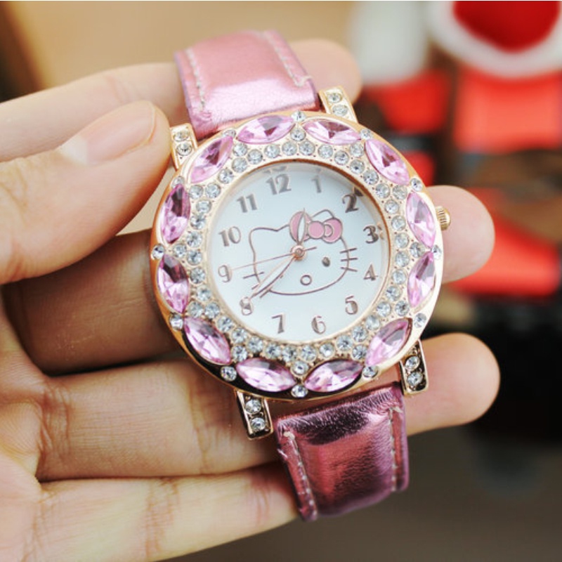 Đồng Hồ Đeo Tay Thời Trang Hình Mèo Hoạt Hình Đáng Yêu Dành Cho Trẻ