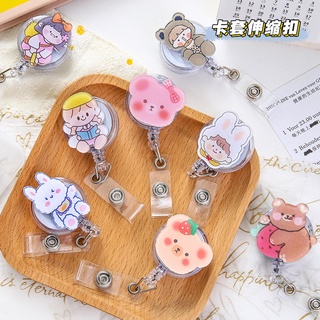 【Jjo】ins Kẹp Giữ Thẻ ID Kiểu Hoạt Hình Sáng Tạo Dễ Thương Khóa Kéo Có Thể Thu Gọn Cho Học Sinh/Văn Phòng/Trường Học