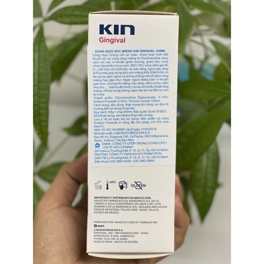 NƯỚC SÚC MIỆNG DIỆT KHUẨN KIN GINGIVAL 250 ML  - Nhập khẩu chính hãng