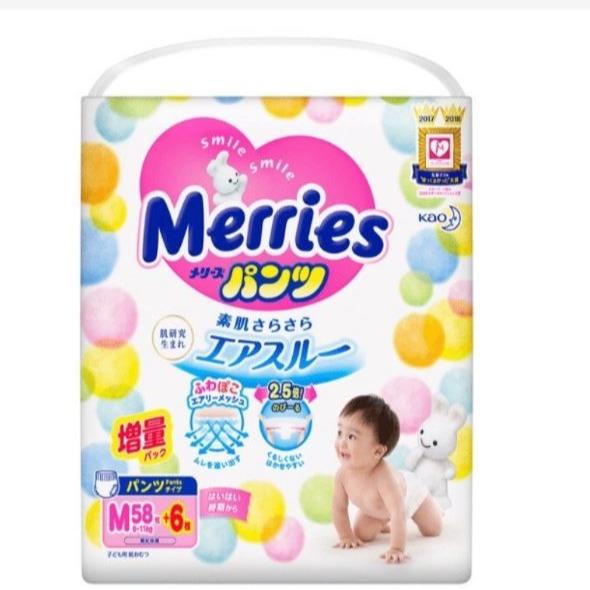 Bỉm merries nội địa cộng miếng đủ size