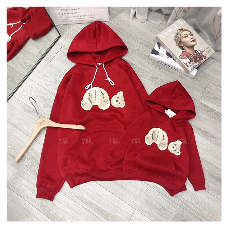 Áo Hoodie Mẹ & Bé nỉ gấu
