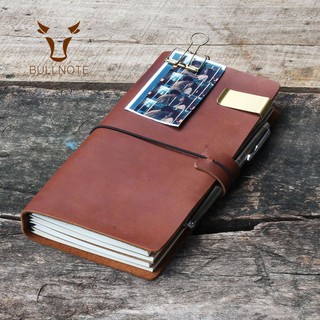 Sổ da thật Journal notebook – Gáy chun cài size to