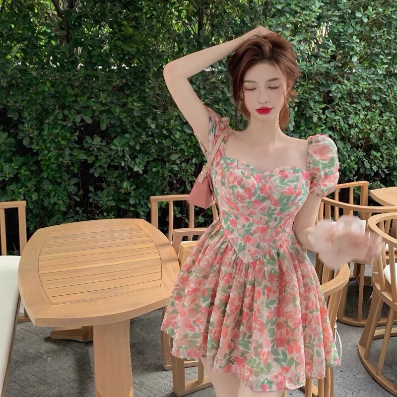 Đầm voan hoa xoè