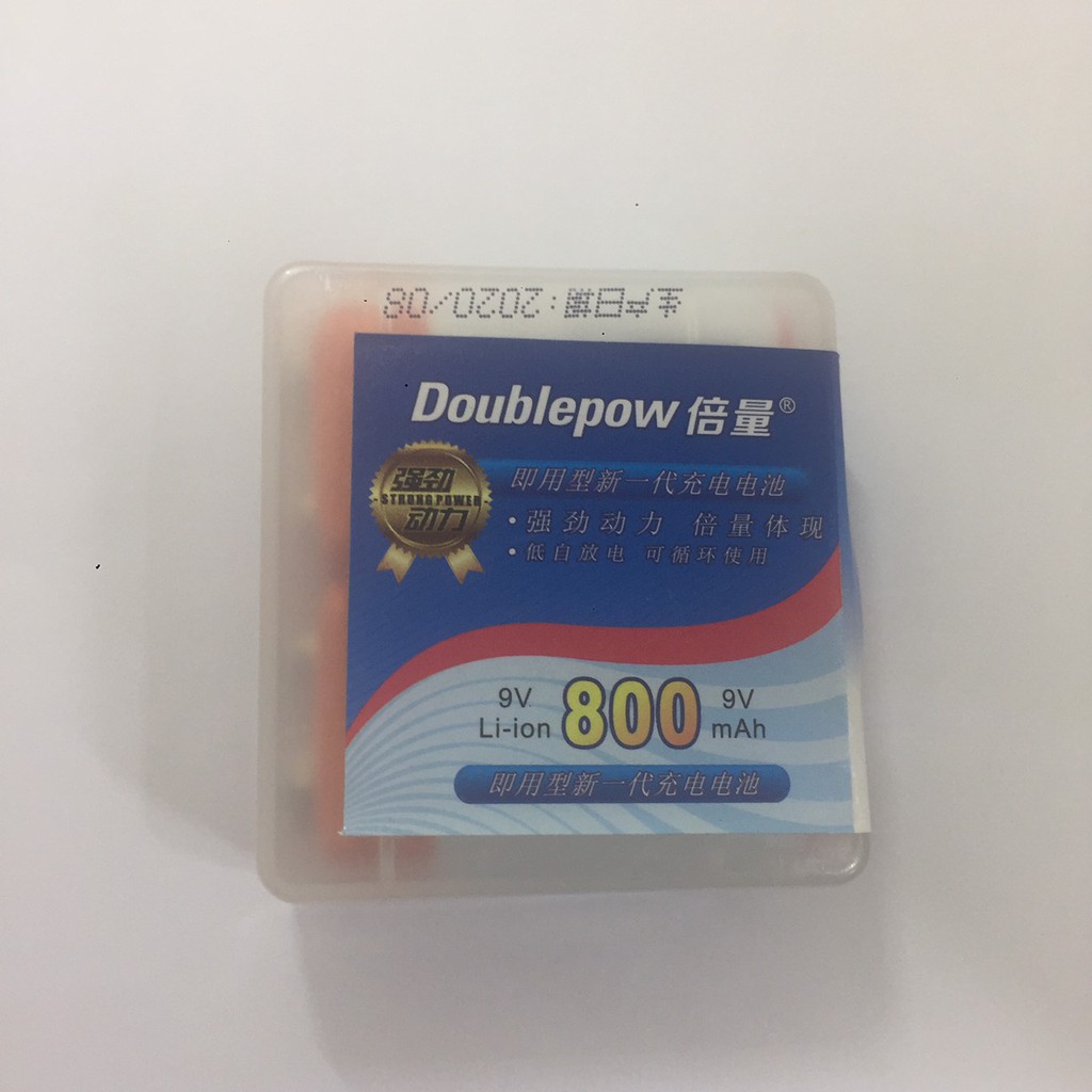 pin sạc 9v vuông 800mAh doublepow ( HỘP 2 VIÊN ) sử dụng lâu dài