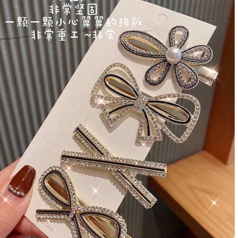 Bộ Kẹp Tóc Kim Loại Hình Gấu Dễ Thương Dành Cho Nữ