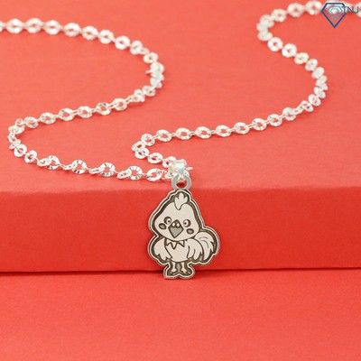 Dây chuyền bạc cho bé gái hình con gà khắc tên dễ thương DCT0068 - Trang Sức TNJ