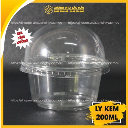 50 Ly kem PET 200ML kèm nắp