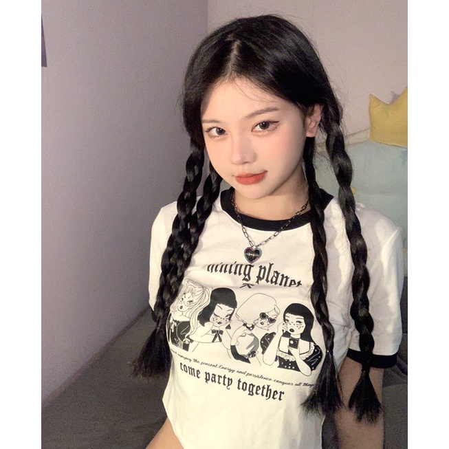 Áo Thun Tay Ngắn Dáng Ôm Vải Cotton Thời Trang Mùa Hè Quyến Rũ Cho Nữ