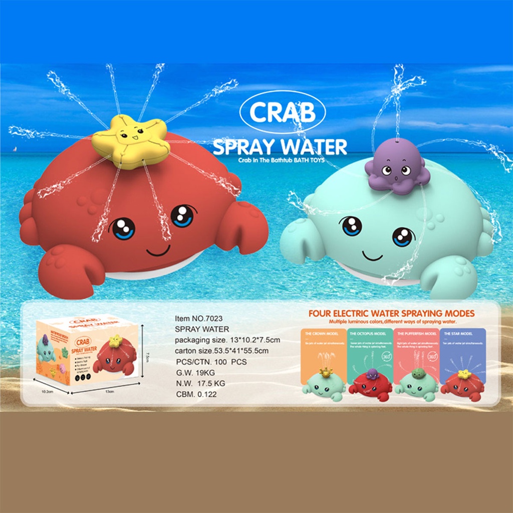 JJJ Đồ Chơi Hình Cua Phun Nước Chạy Bằng Điện Chống Thấm Nước Cho Bé 1-Sshc75