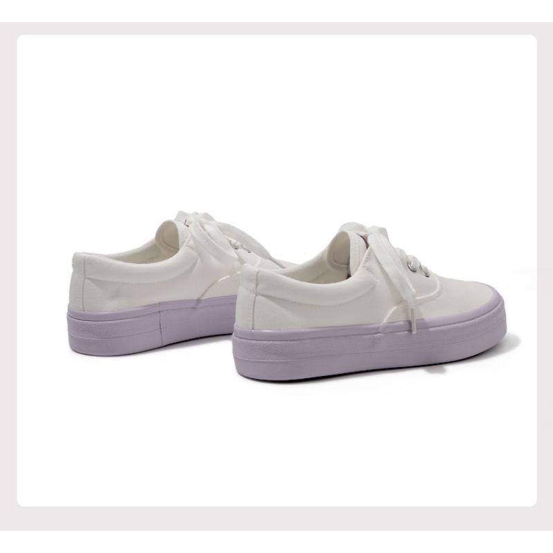 Giày ulzzang đế bằng tone màu tím pastel nhẹ nhàng
