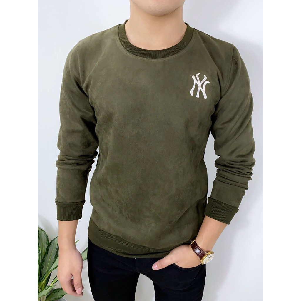 Áo da lộn tay dài cho nam