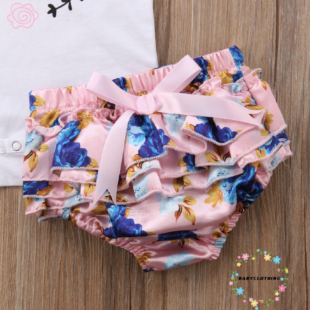 ღWSVღNewborn Kids Baby Girls Outfit Floral Clothes Romper Jumpsuit Bodysuit+Pants Set