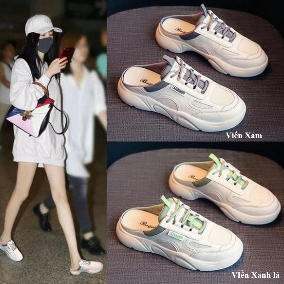 Giày Sục Thể Thao Nữ Phối Viền Màu Vạt chữ Showgo Hàng Chuẩn Đẹp_M818 Fullbox | BigBuy360 - bigbuy360.vn