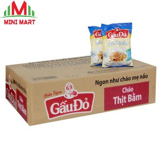 THÙNG 50 GÓI CHÁO GẤU ĐỎ THỊT BẰM 50G