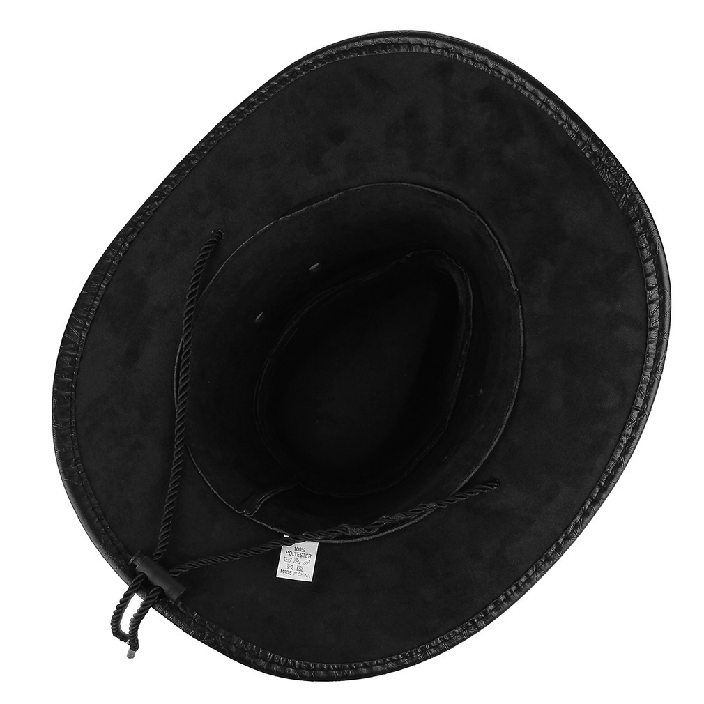 Mũ cao bồi chống nắng vành rộng bằng da PU phong cách Mỹ dành cho cả nam và nữ