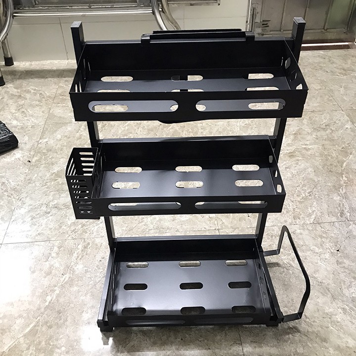 [HÀNG CAO CẤP]  Kệ gia vị đa năng INOX phủ sơn tĩnh điện Đen, kệ bếp cao cấp (2 Tầng, 3 Tầng) Loại Dày | BigBuy360 - bigbuy360.vn