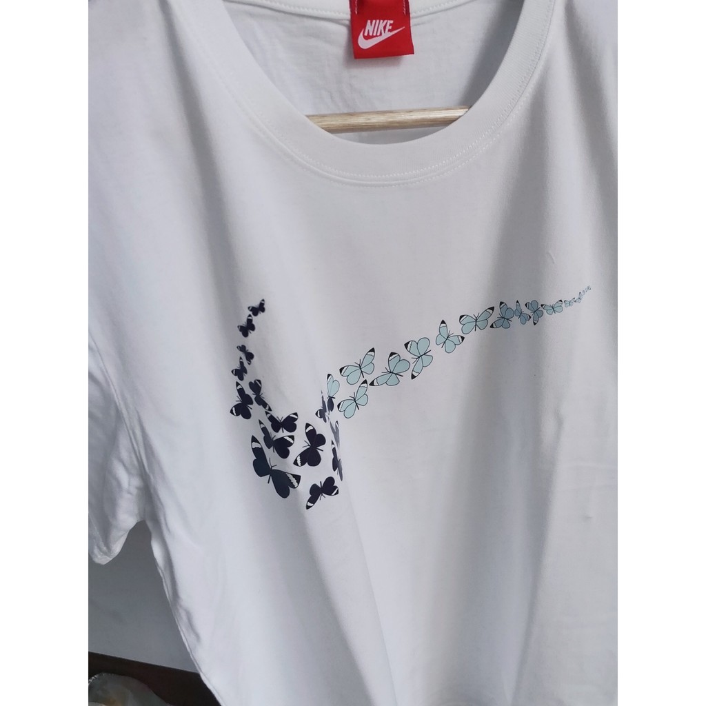 họa tiết cánh bướm - áo thun đôi nam nữ chất cotton cao cấp