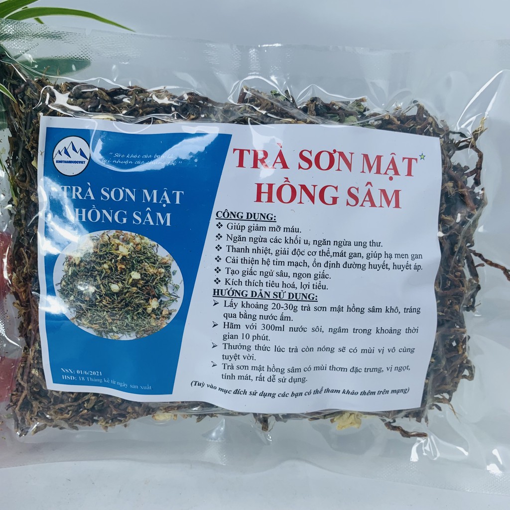 Trà sơn mật hồng sâm loại 1 có hút chân không khô, thơm, sạch