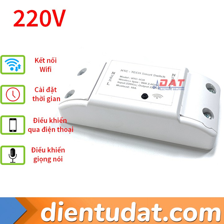 Công Tắc Điều Khiển 1 Thiết Bị Qua Wifi 220V - App Smart Life