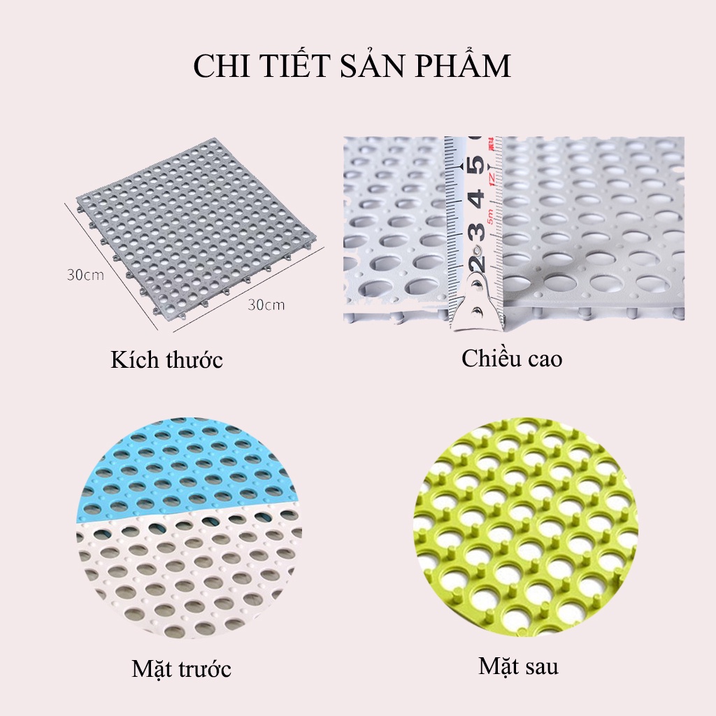 Thảm chống trơn nhà tắm, nhà vệ sinh, kích thước 30x30cm