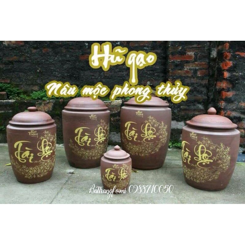 Hũ Gạo Nâu Sành Tài Lộc