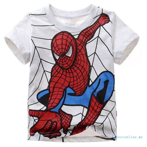 Áo Thun Cộc Tay In Hình Người Nhện Cho Bé