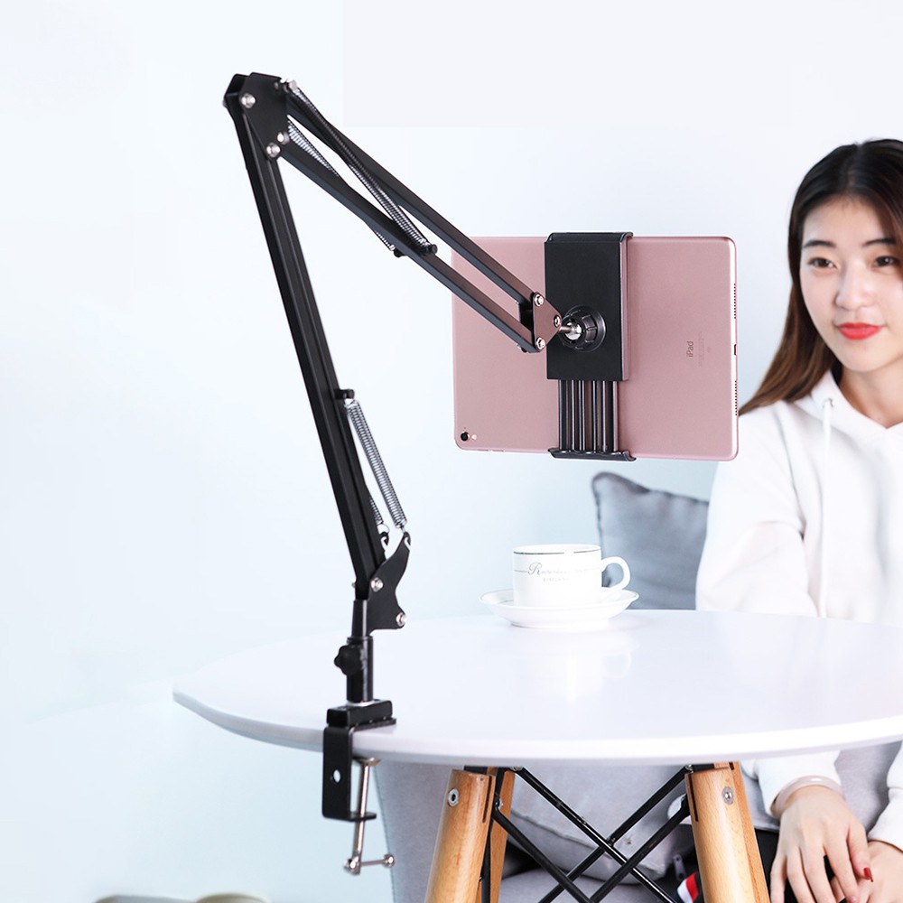Giá đỡ điện thoại Ipad livestream quay video xem phim kẹp đầu giường bàn(4.8 -10.5 in) chất liệu thép không gỉ chắc chắn | BigBuy360 - bigbuy360.vn
