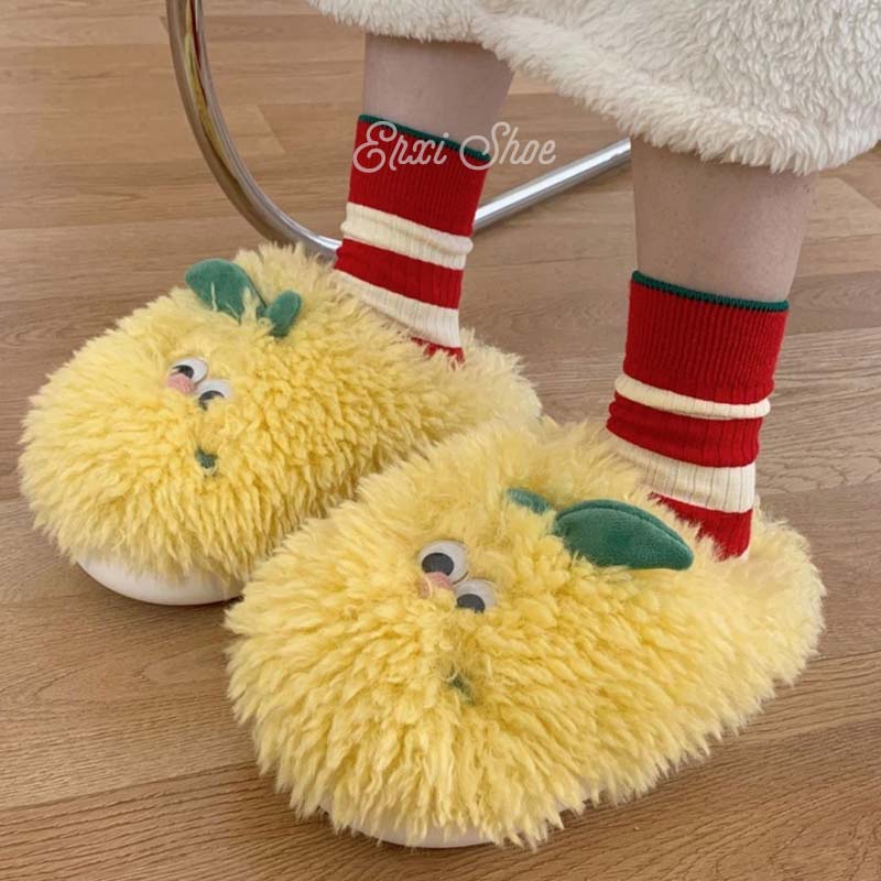 Oeteo Dép Bông Đi Trong Nhà Đế Dày Đáng Yêu Cho Nữ