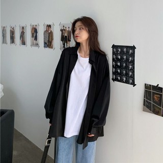 [Mã ladoshop Freeship+ Mua 1 Tặng 1] ÁO SƠ MI TRƠN BASIC MÀU ĐEN, ĐỎ FORM RỘNG OVERSIZE 1 TÚI