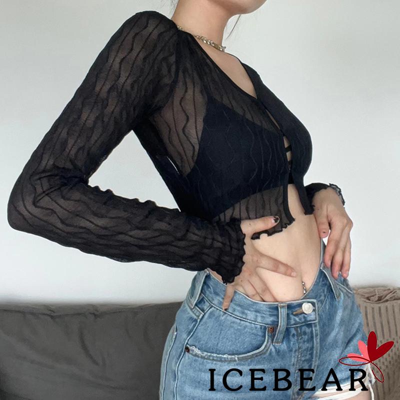 Áo Thun Crop Top Nữ Tay Dài Màu Sắc Thời Trang