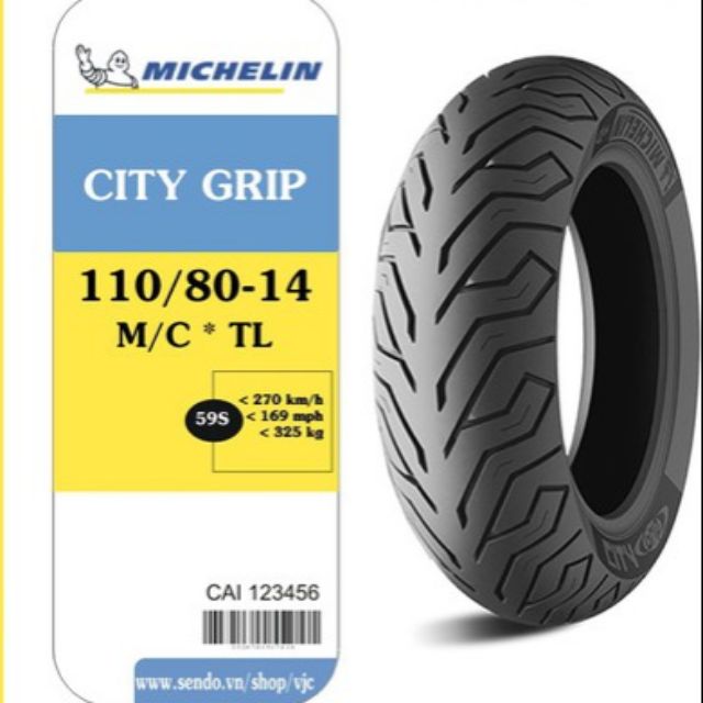 Vỏ michelin city grip 110/80-14