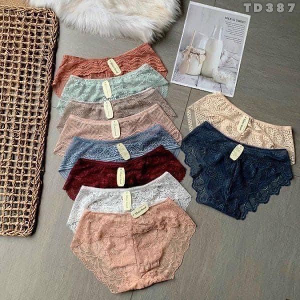 [Mã 12FASHIONSALE1 giảm 10K đơn 50K] (Nhiều Mẫu) Quần Lót Nữ Ren Mềm Xuyên Thấu Gợi Cảm QL99