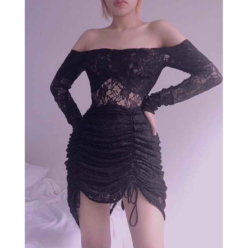 đầm ren,dây rút,tay dài [04]-NINISESI | BigBuy360 - bigbuy360.vn