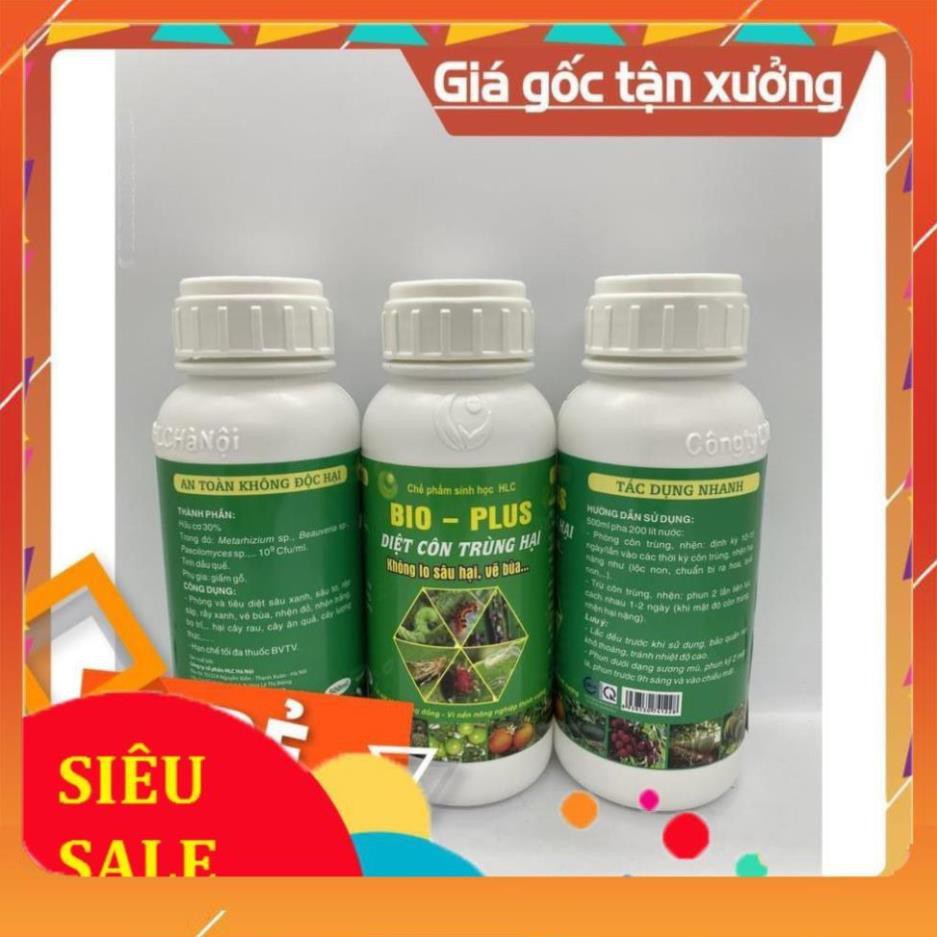 CHẾ PHẨM TRỪ SÂU SINH HỌC BIO PLUS HLC CHUYÊN DIỆT CÁC LOẠI SÂU VẼ BÙA, NHỆN ĐỎ, TRĨ, RẦY, RỆP,... CHO CÂY TRỒNG - 500ML