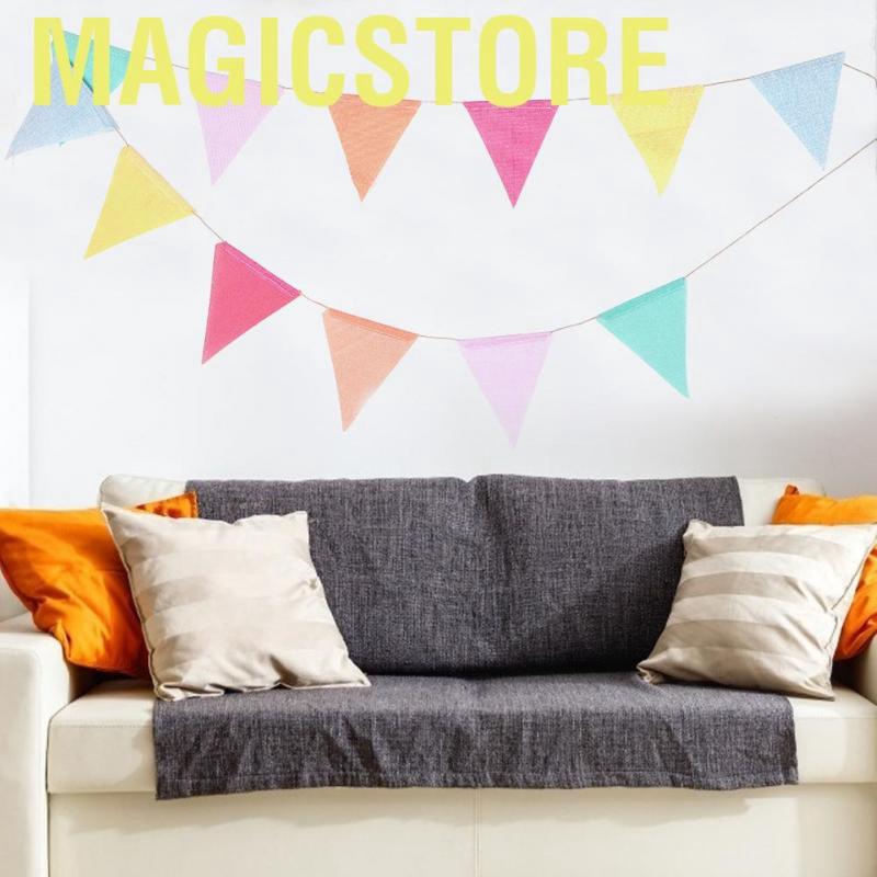 Magicstore 3/5/10m Holiday DIY Decorations Double-Side Colorful Flag Pennants Multicolor Banner Bunting for Celebration