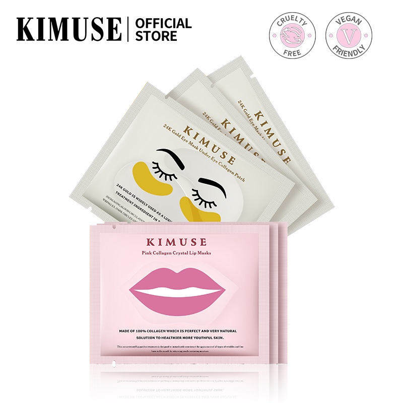 Mặt nạ môi/mắt KIMUSE 9g chứa vitamin E và collagen cải thiện quầng thâm nếp nhăn và cải thiện da