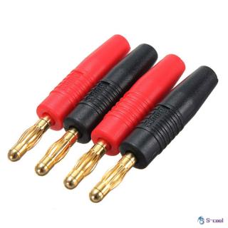 4pcs New 4mm Plugs Gold Plated Musical Speaker Cable Wire Pin Banana Plug Connectors