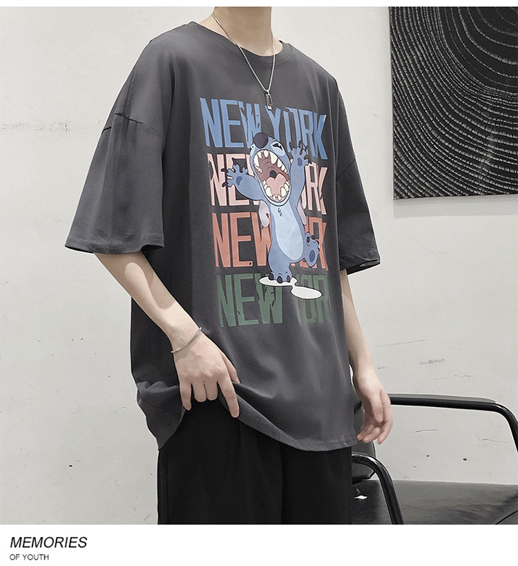 Áo Thun Nam In Hình Hoạt Hình Phong Cách Hip Hop Có 5 Màu (M-8Xl150Kg