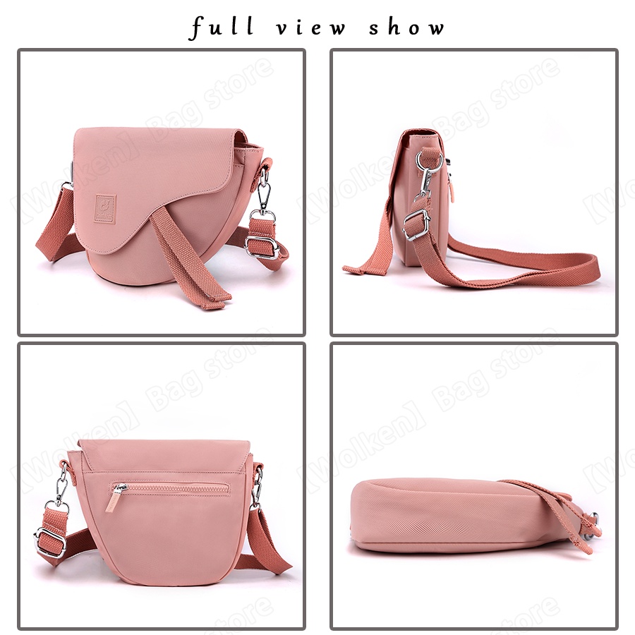 Túi Yên Ngựa Bằng Vải Bạt nylon Bên Hông Đơn Giản Chống Nước Phong Cách Nhật Bản Cho Nữ