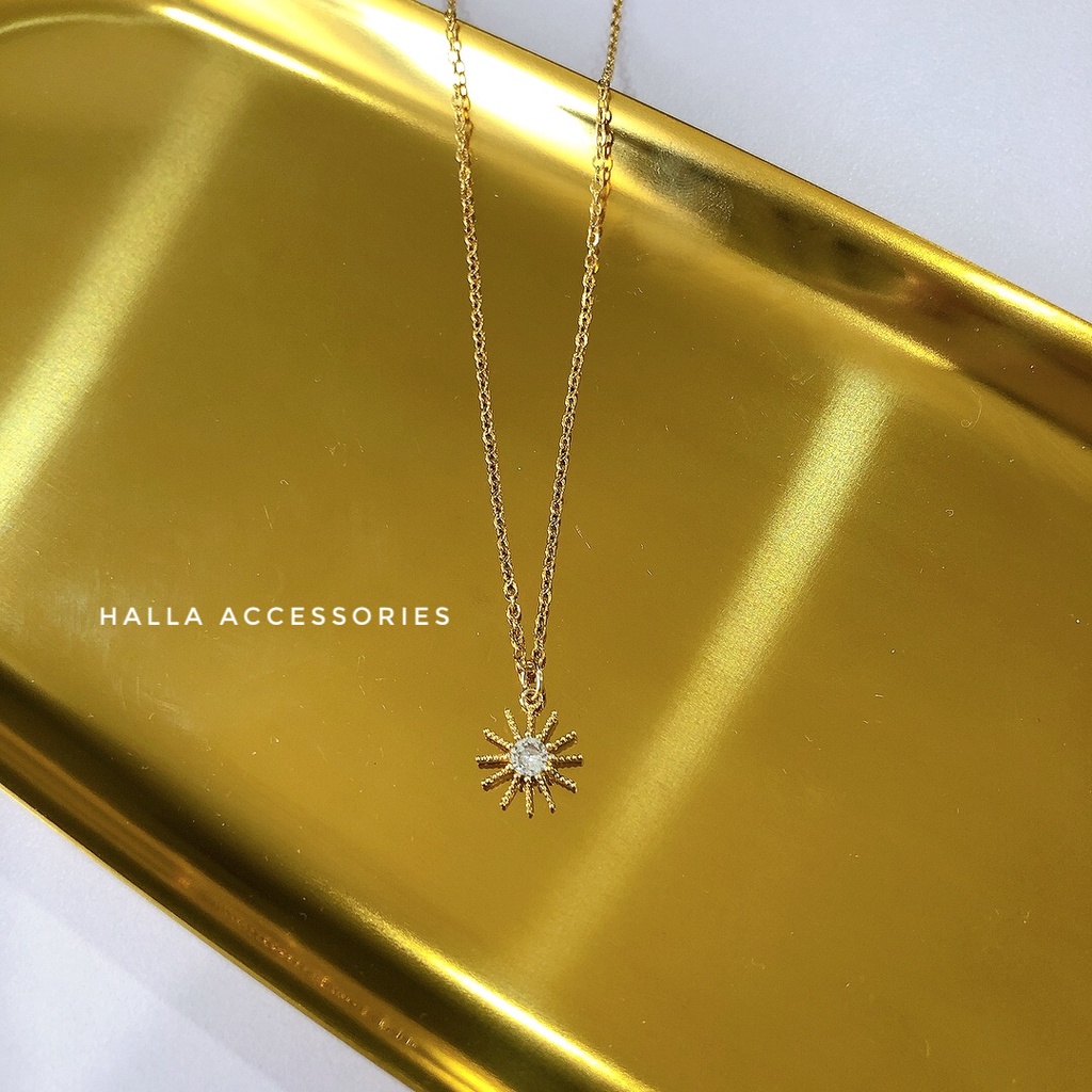 Dây chuyền Vòng cổ Chocker TITAN màu Gold Sun & Moon  HALLA
