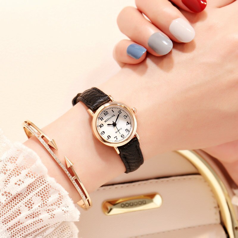 1 Pc Retro Multicolor Simple Digital Scale Quartz Watch ,Literary Temperament Mori Women College Style Wrist Watches