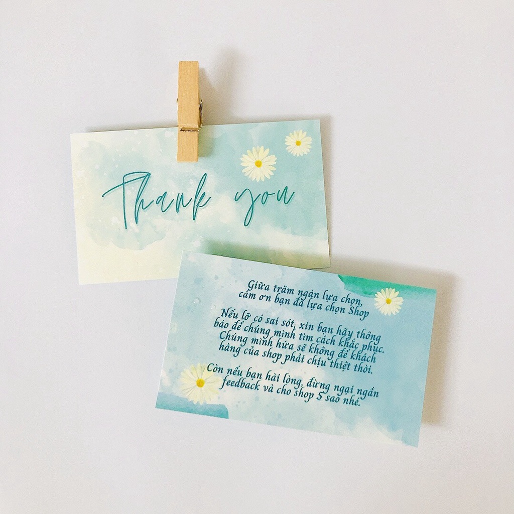 Hộp nhựa 100 card cám ơn, thiệp cảm ơn hoặc Thank you card dành riêng cho shop bán hàng dùng để tặng khách hàng