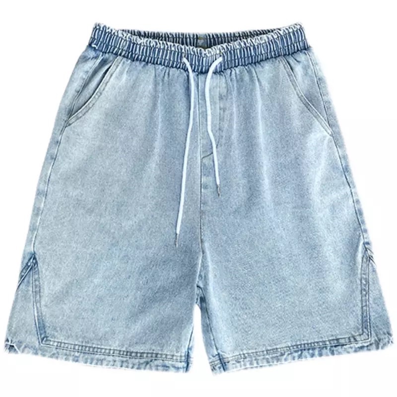 QUẦN SHORT JEANS ỐNG RỘNG NAM NỮ T-A-N Style hàn quốc-QSJ06-chất ngất màu xanh