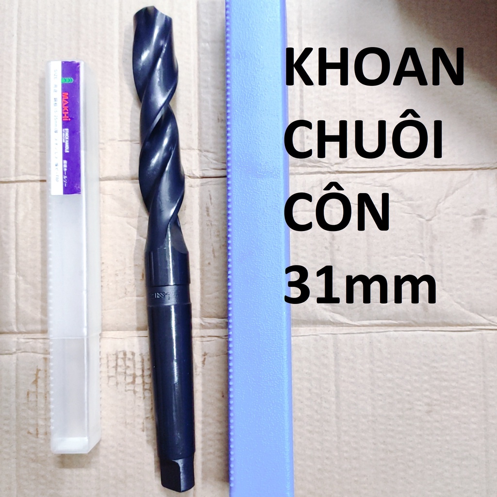 Mũi khoan chuôi côn 31mm, chuôi côn MT3, chiều dài lưỡi 175mm,chiều dài tổng 296mm
