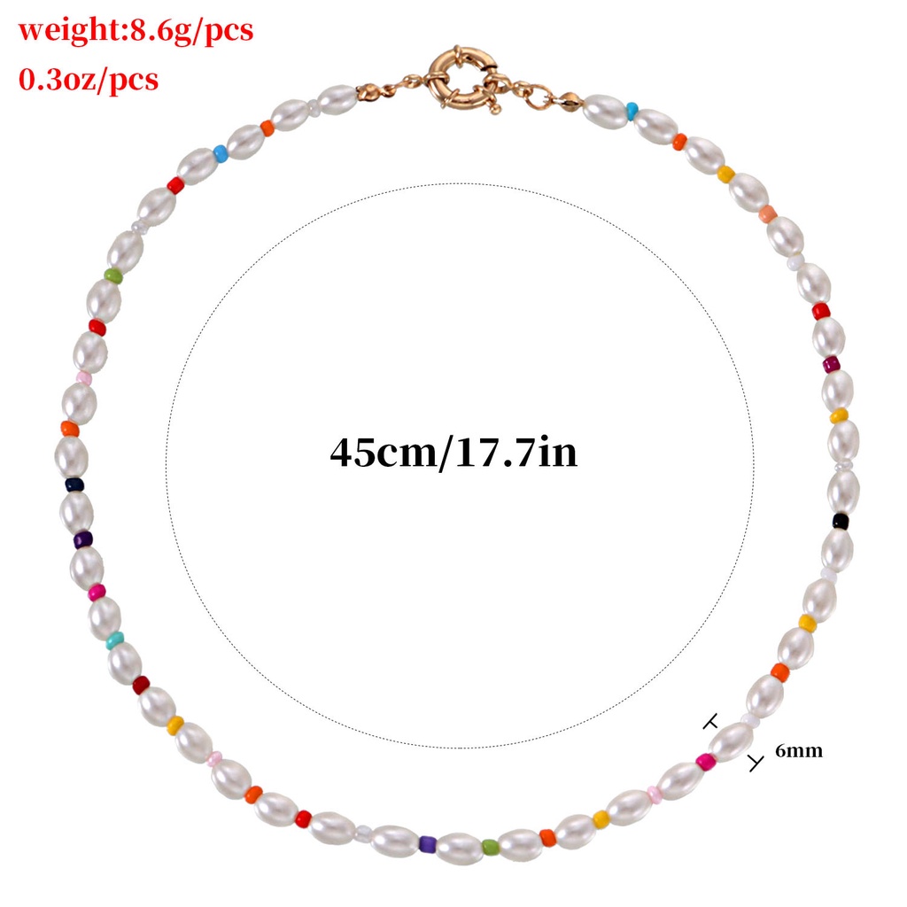(0306) Vòng Cổ Choker Ngọc Kết Hợp Hạt Nhựa Resin Đơn Giản Sang Trọng Nữ Tính
