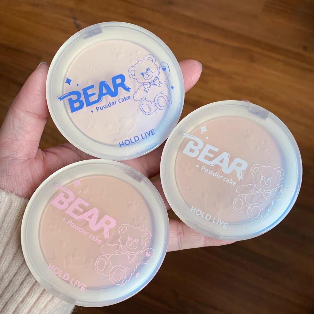 Phấn phủ gấu nhỏ HOLD LIVE phấn nén kiềm dầu Little Milk Bear Soft Focus Powder holdlive Water Honey HL265 HLIV89 HL546