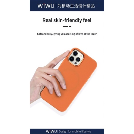Ốp da bê WIWU Magsafe Leather Geniune Iphone 13 pro max